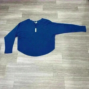 Milano V-Neck Dolman Sweater Dark Indigo Stretch Pullover Sweater Size XL NWT